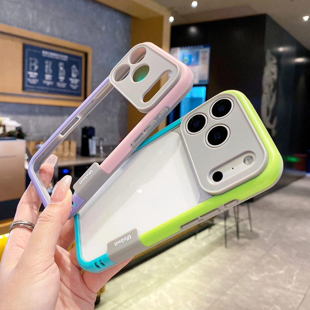 无背板双色边框散热壳适用苹果17-13新款纯边框无背板透气防摔壳