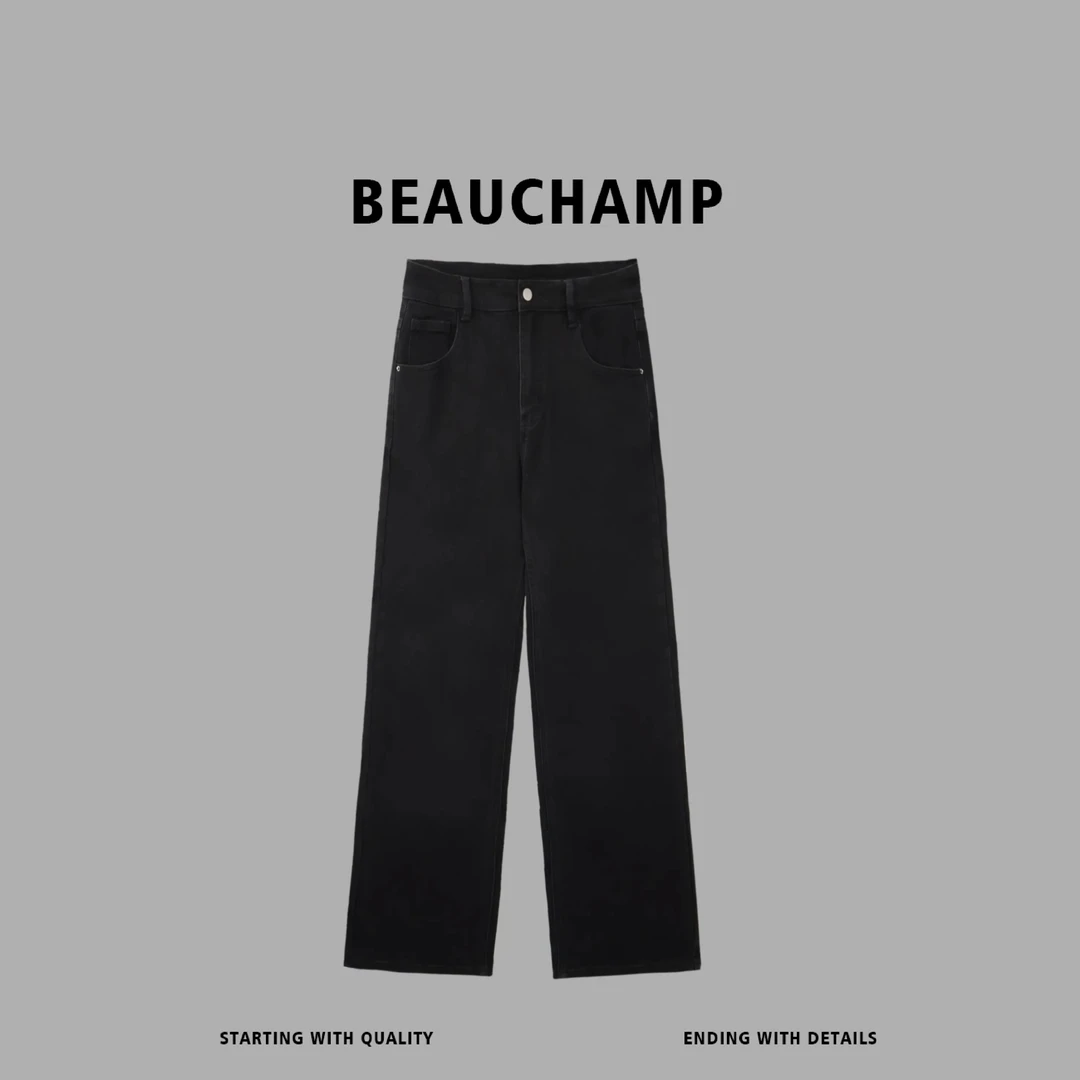 Beau champ品牌 2025年新款高质量立体剪裁直筒水洗牛仔裤1032#
