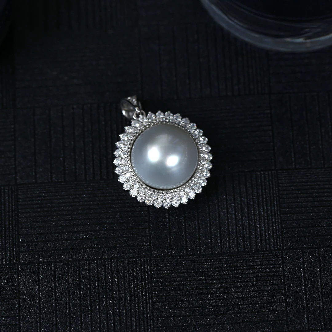 【加加专属】澳白海水珍珠925银吊坠 大太阳花吊坠