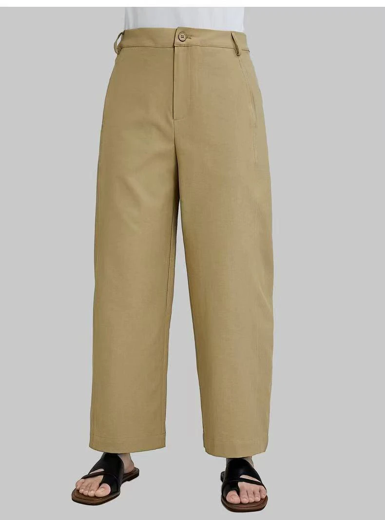 夏季高腰显瘦九分气球弯刀裤女宽松哈伦裤2640