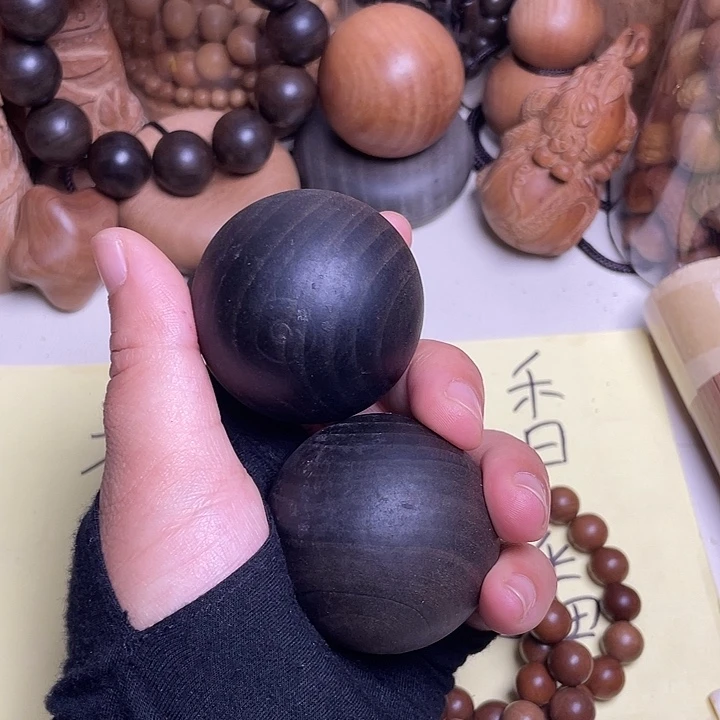 檀香木手串/手链老山檀香阴沉手球4.5微暇