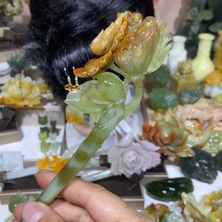 蛇纹石玉未镶嵌发饰