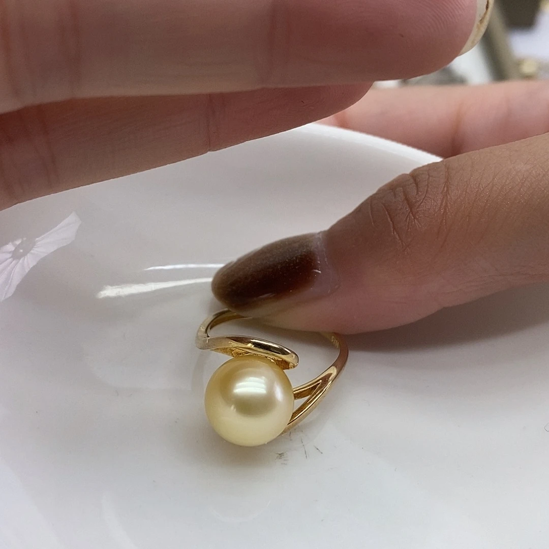 银S925镶嵌戒指海水珍珠