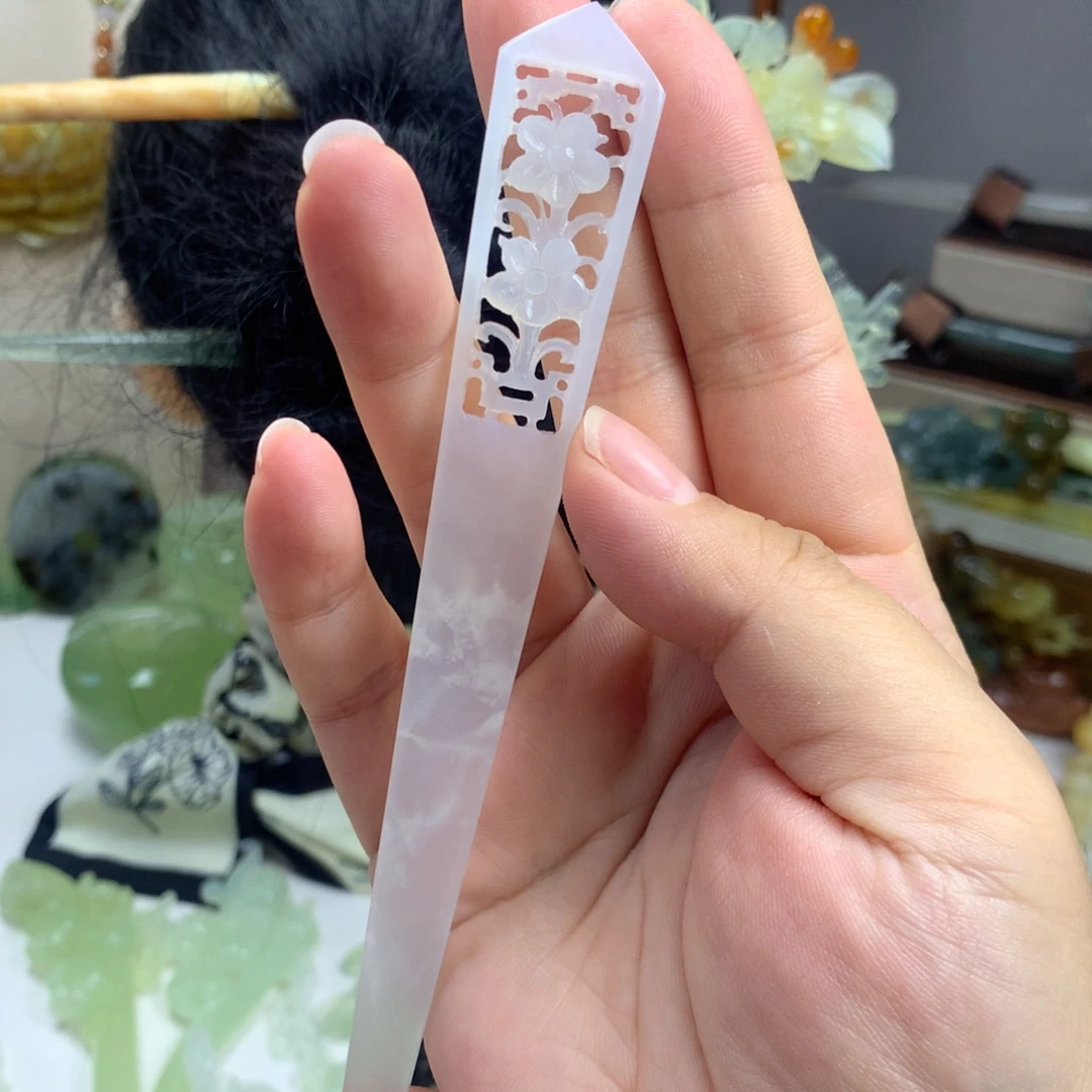 未镶嵌蛇纹石玉发簪