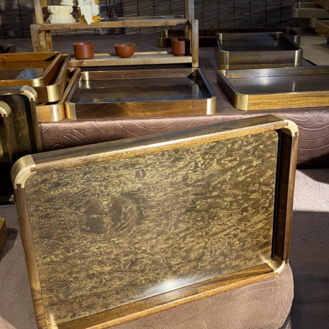 金丝楠莲**心金丝楠木文盘