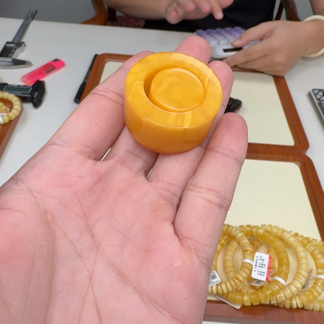 琥珀未镶嵌手链蜜蜡扳指