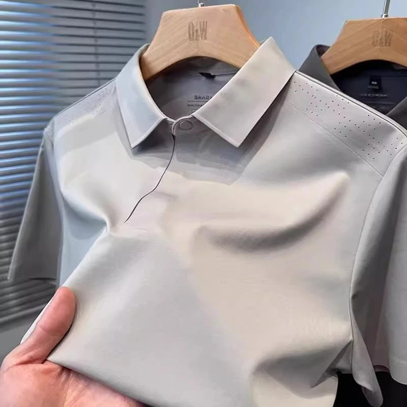 大码300斤纯色保罗上衣商务短袖polo衫男装夏火男款凉感防晒POLO