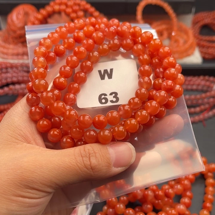 茶***语南红玛瑙未镶嵌多样性发货默认微瑕称重8mm80.8克