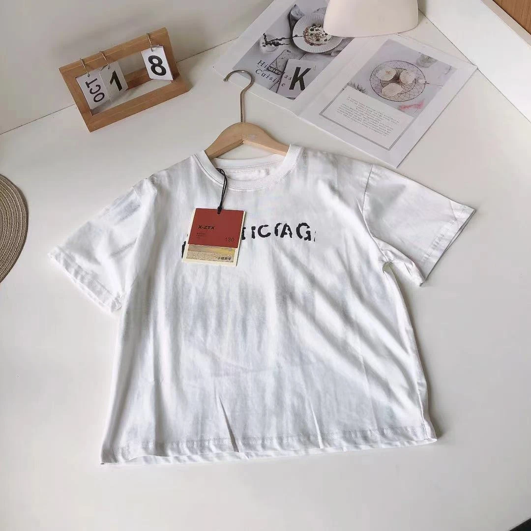 C017小喆儿童夏季短袖T恤晕染B字母530