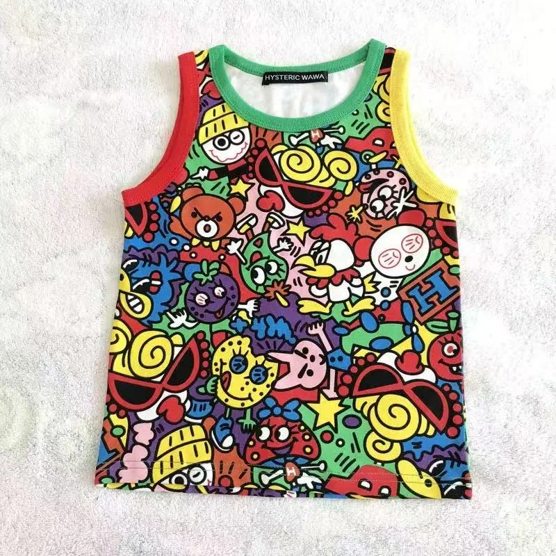 水果背心 黑超奶嘴纯棉透气水印