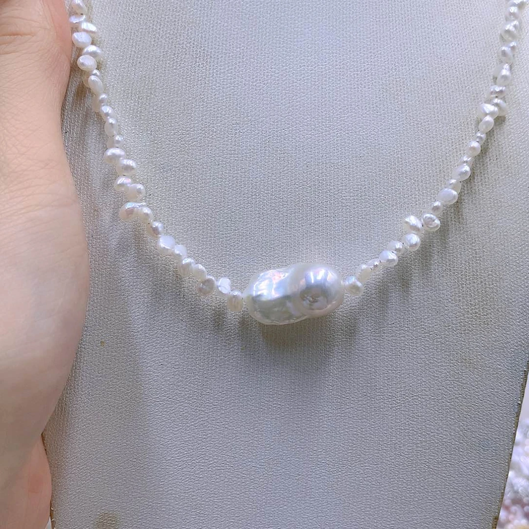 银S925镶嵌耳饰淡水珍珠