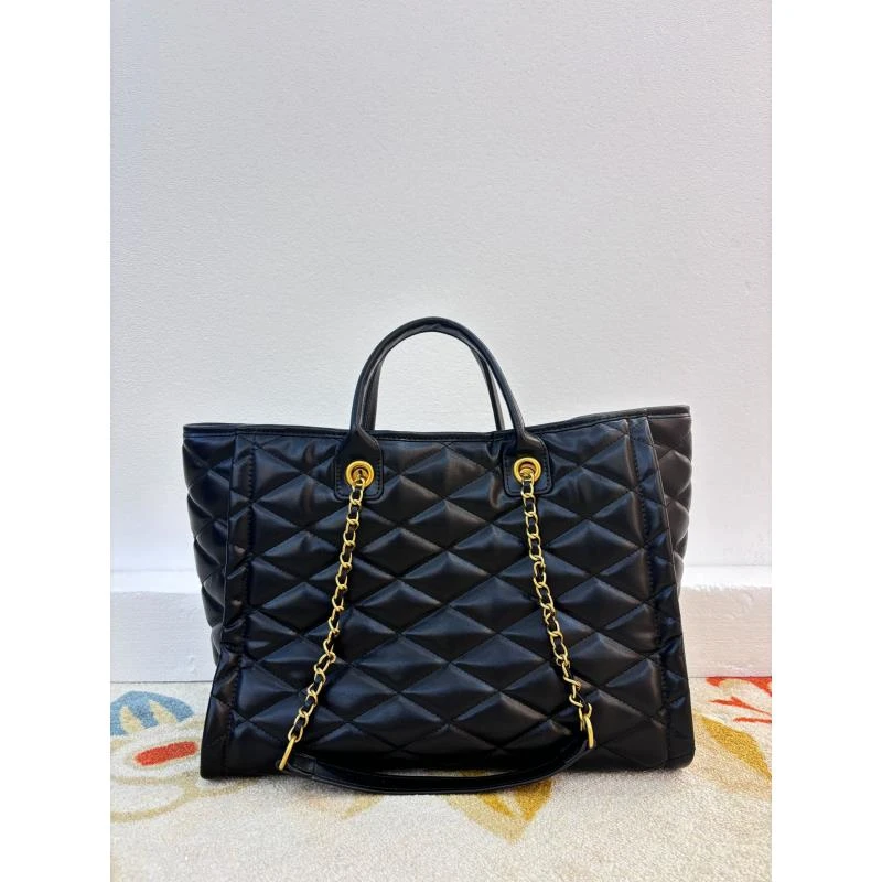 Laugh Queen手工打造真皮女士包新款黑色37cm太大袋托特