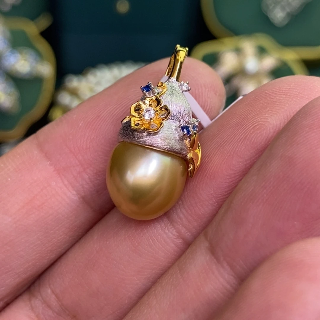 颈饰银S925镶嵌海水珍珠