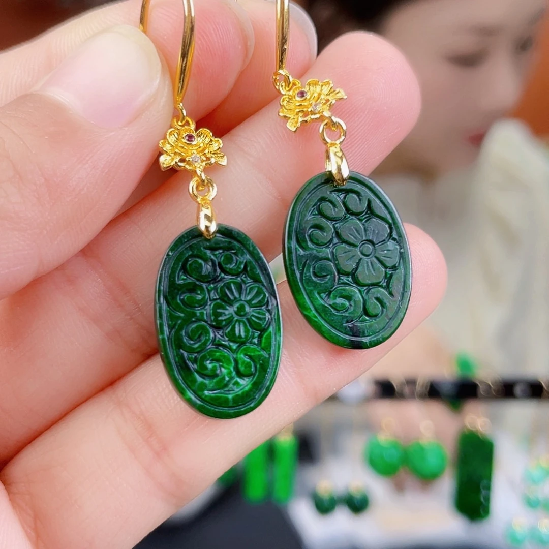 翡翠未镶嵌耳饰饰品