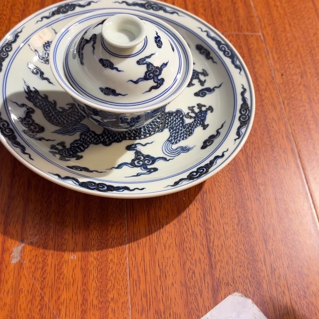 ➹***趙微瑕龙纹盖碗➕微瑕壶承