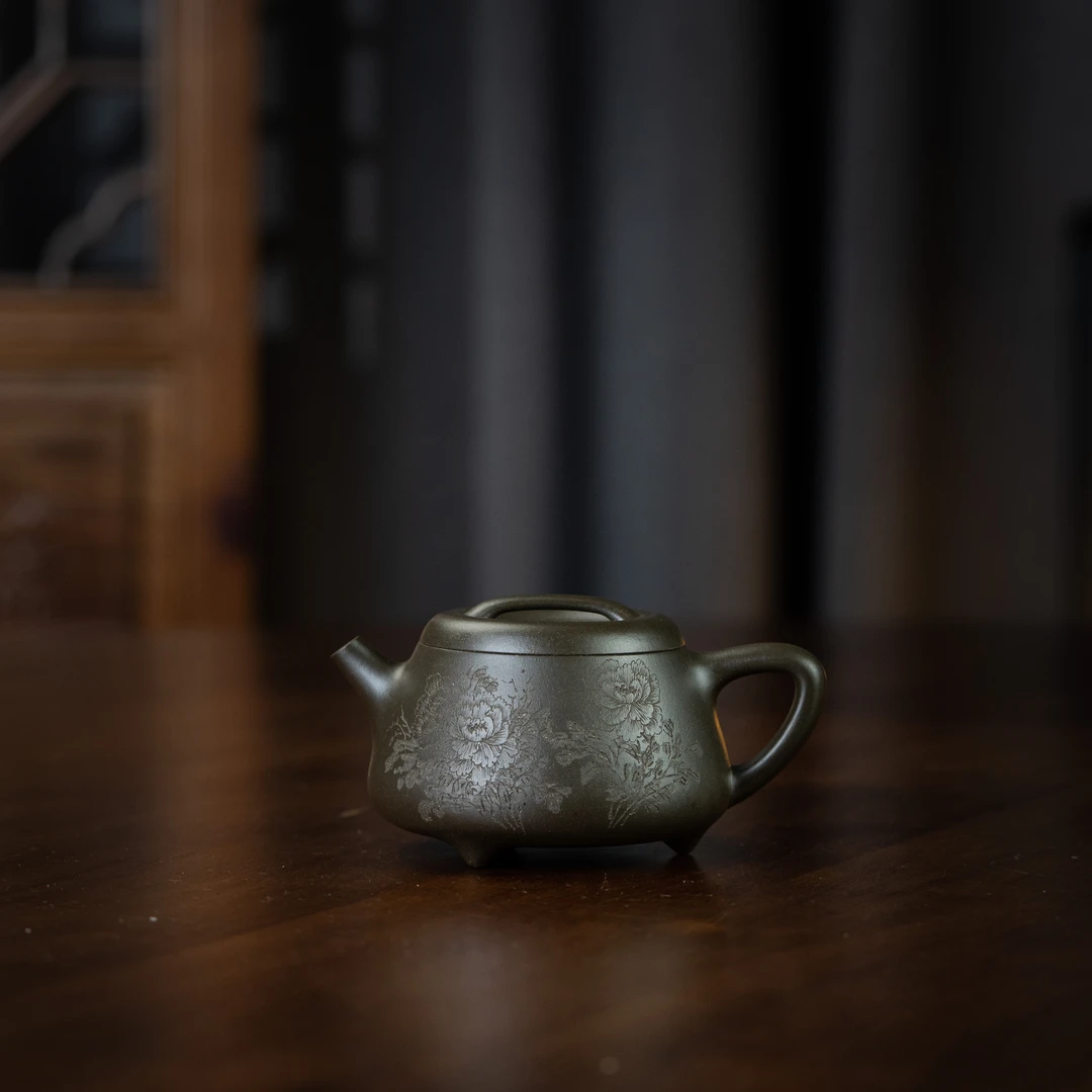 旦瓢  祁星斗 端绿泥 230cc 家用紫砂壶