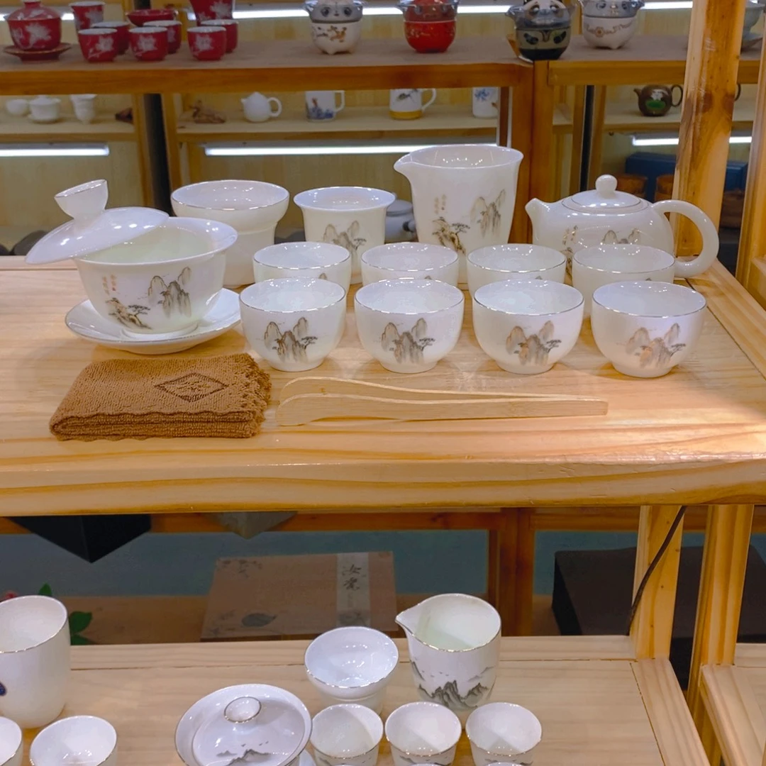 【不止】羊脂玉瓷茶具套装