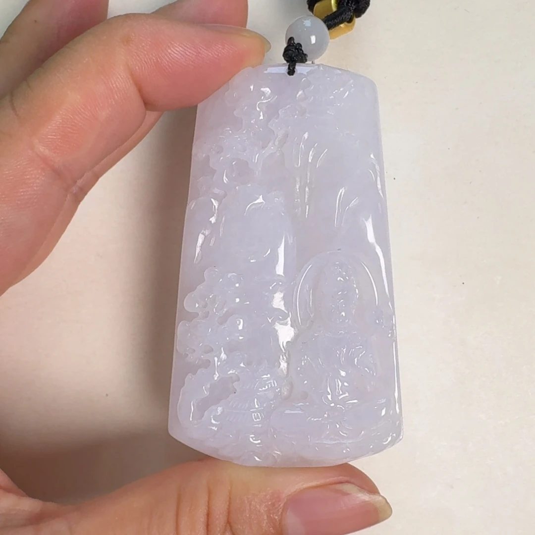 翡翠未镶嵌颈饰山水观音