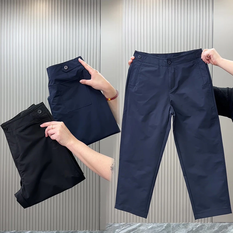 2025新款秋季时尚九分裤女裤宽松显瘦简约直筒裤百搭休闲裤哈伦裤