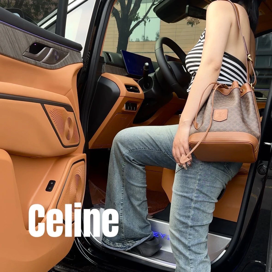 修复品8615022/ Celine /思琳老花抽绳水桶包
