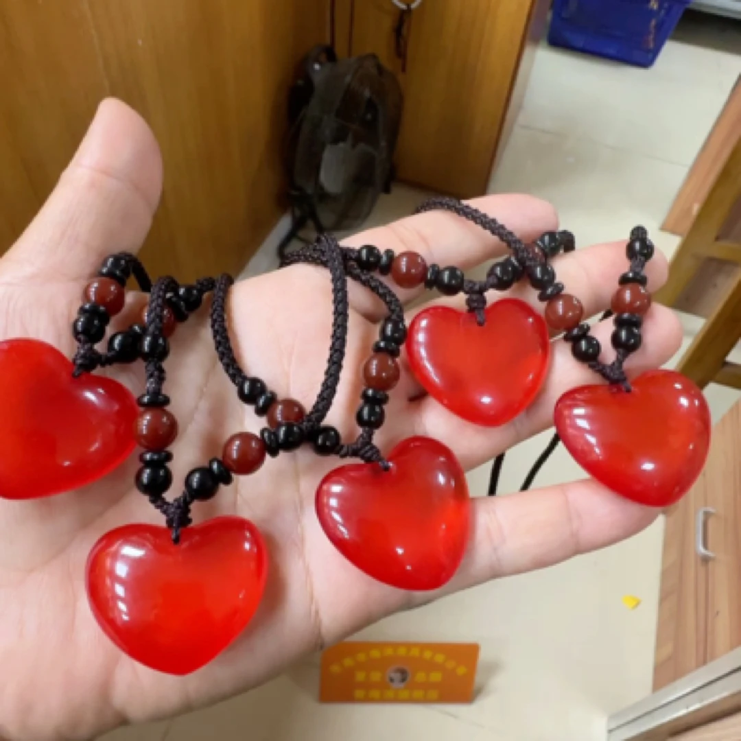 黄海涛青鱼石爱心吊坠成品手工吊坠渔具用品