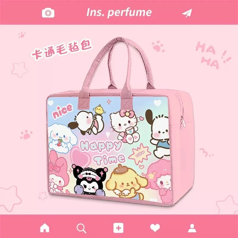 可爱卡通毛毡包手提包可折叠可套杆妈咪包礼品购物袋大容量拎包