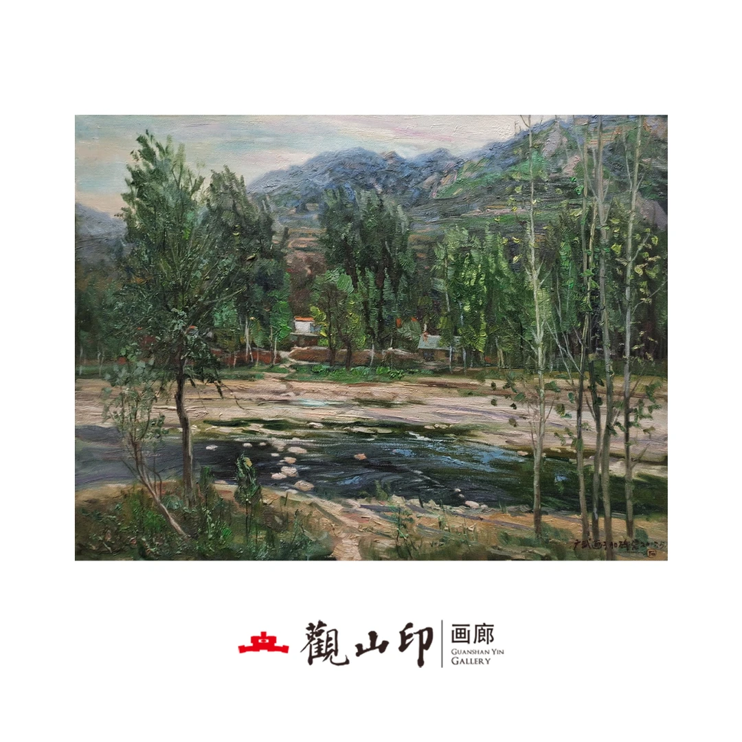 SGW原创手绘风景油画59x79cm山水作品2425