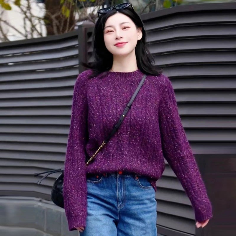 {专柜}商场同款2025秋冬圆领宽松休闲星空点点针织衫1399675