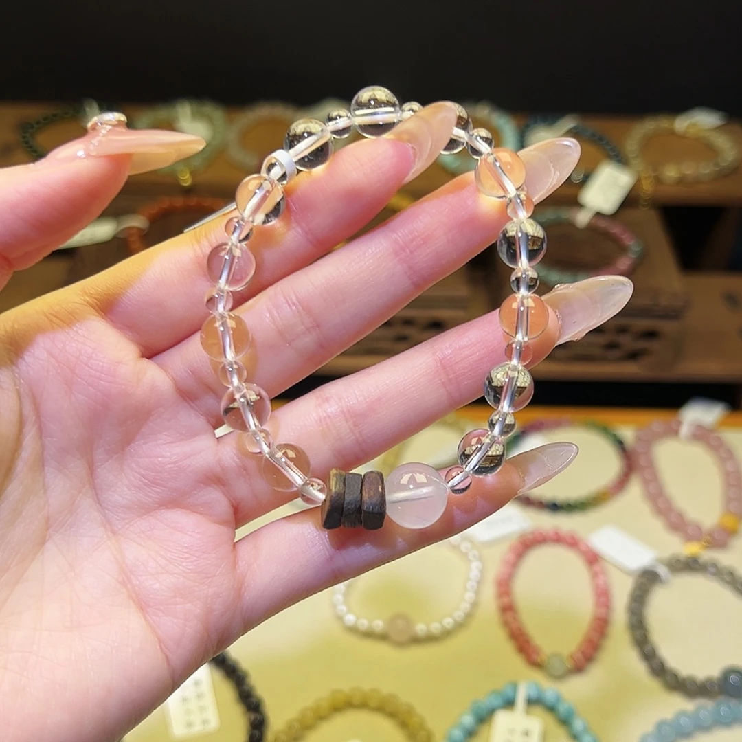 水晶银S925镶嵌手链白9422