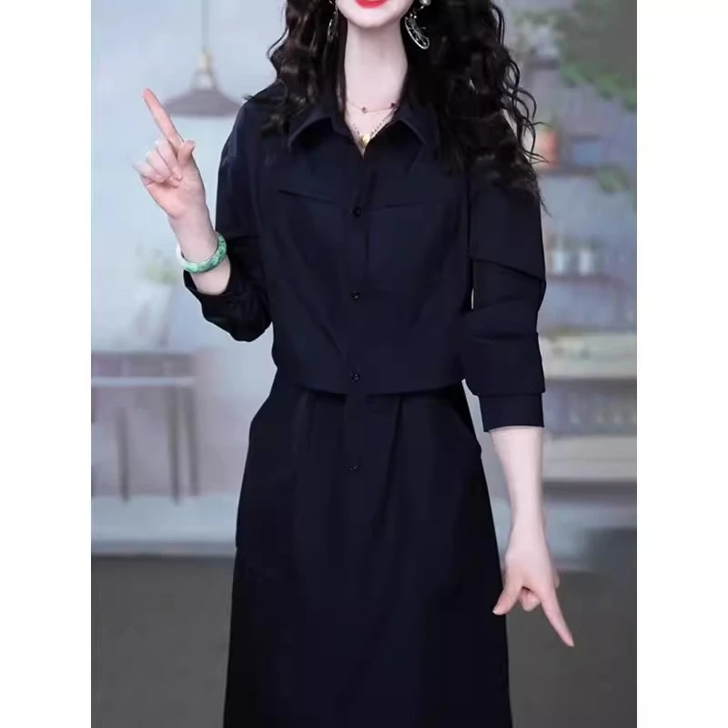 G1891高端洋气连衣裙2025新款女春秋今年流行质轻奢高级感裙子