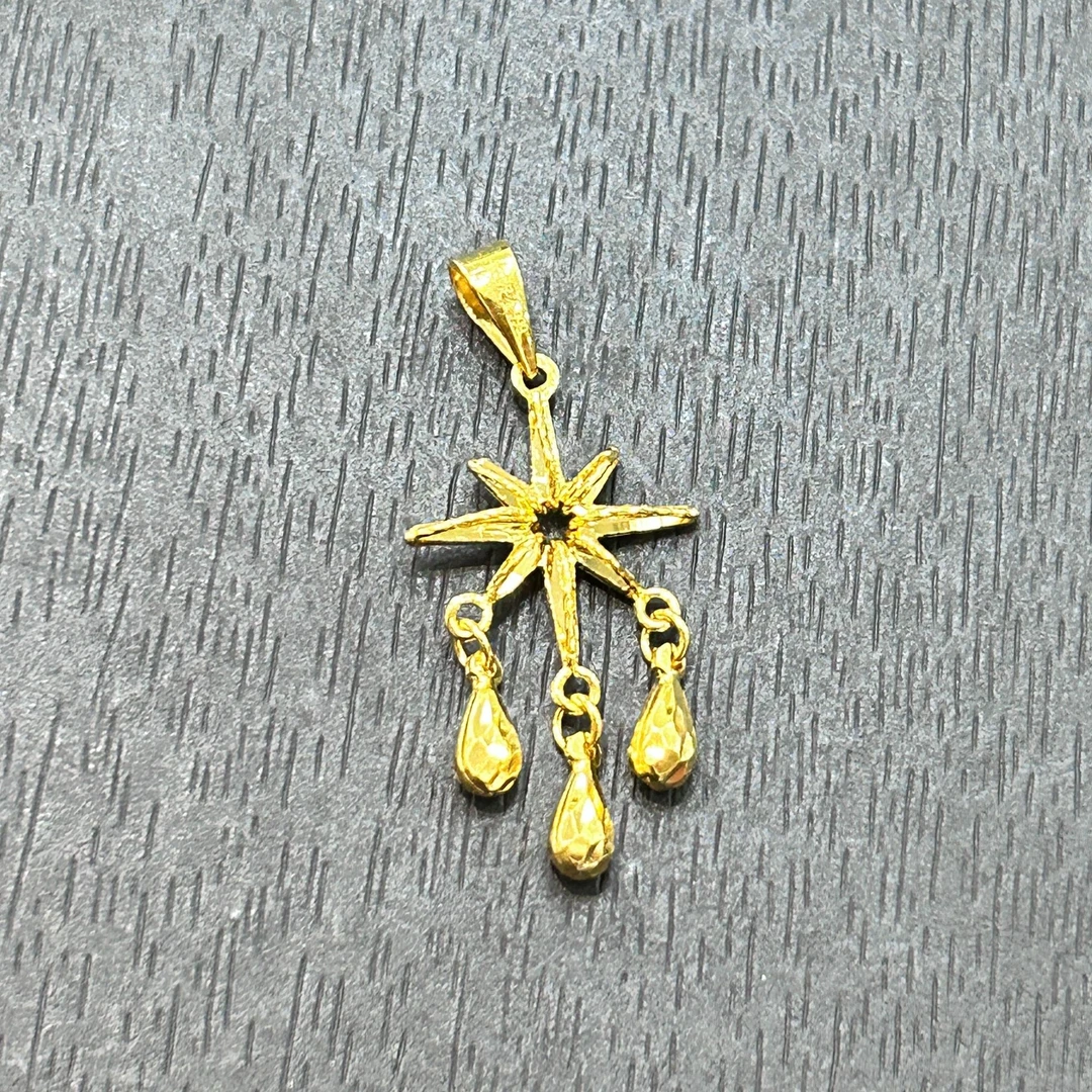 【木子专享】足金999投资金攒黄金水滴芒星ZBHJD1520克重多退少补