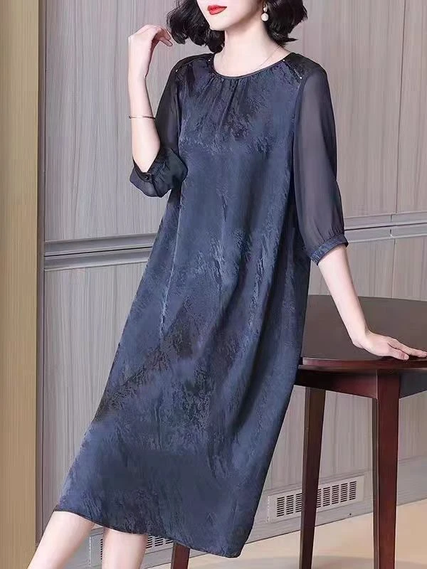 YAO（直播间过款扣号 非图片款）现代风宽松修身妈妈装碎花连衣裙