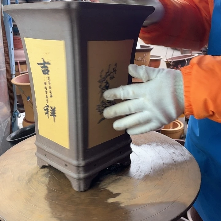 紫砂宜兴紫砂黄四方21