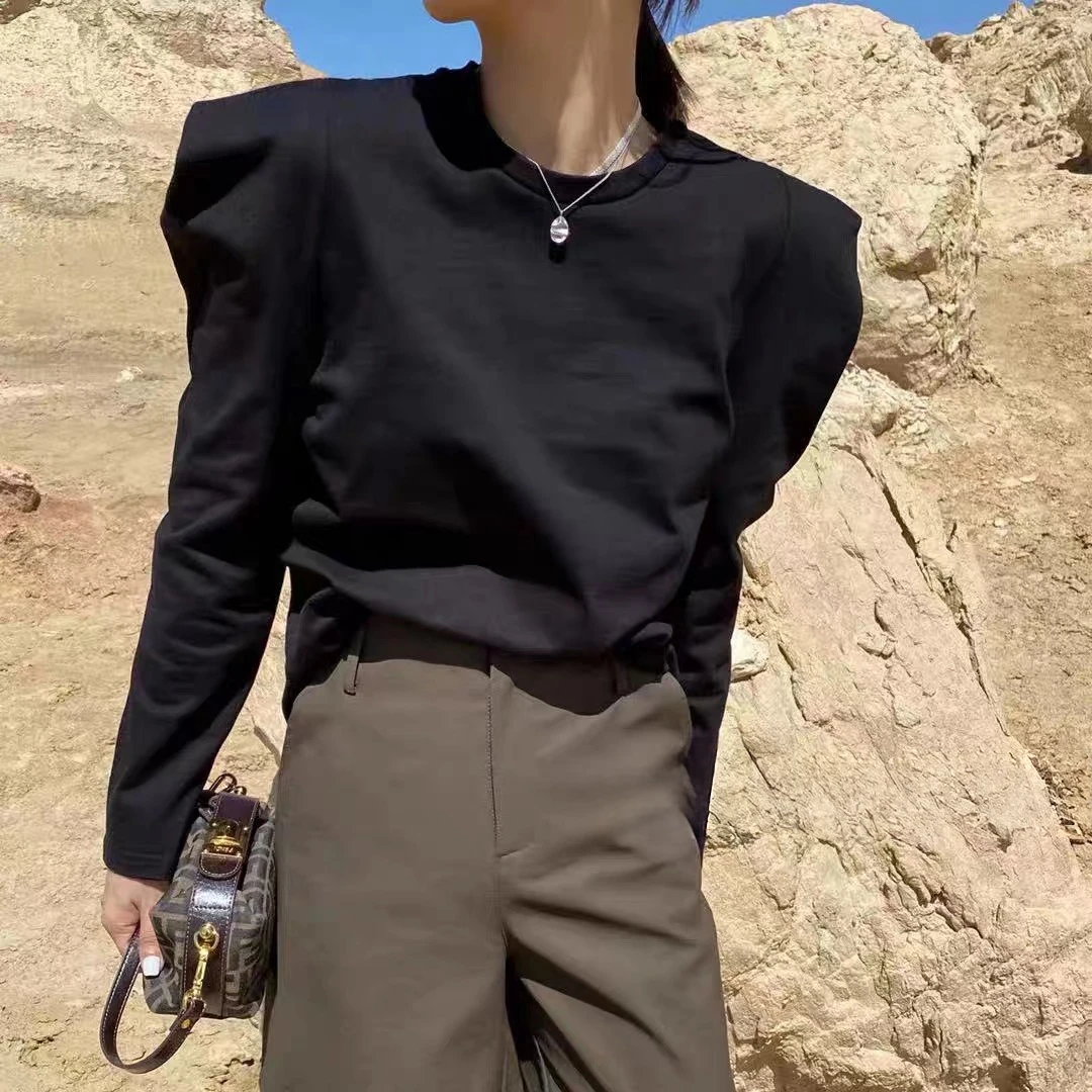 159Q长袖圆领常规T恤打底衫春季时尚21166