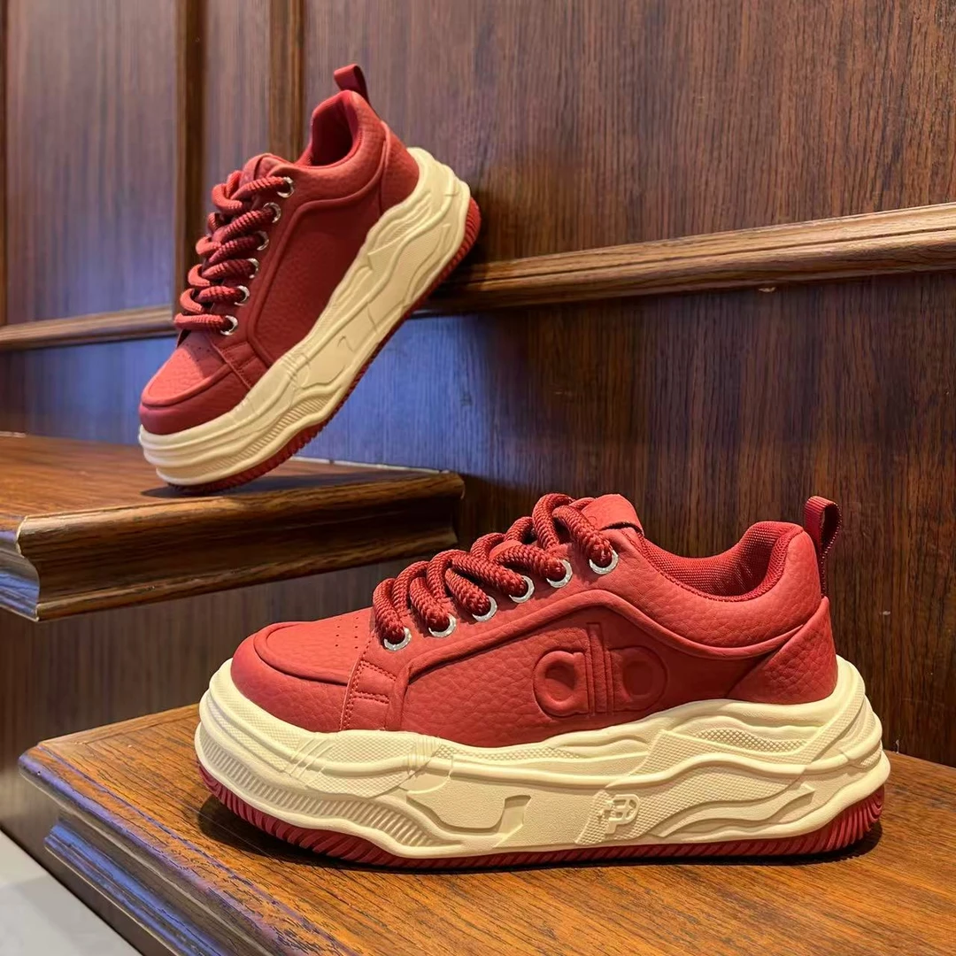 男鞋2025厚底素色秋季时尚百搭增高舒适休闲鞋潮流ins韩版男鞋子