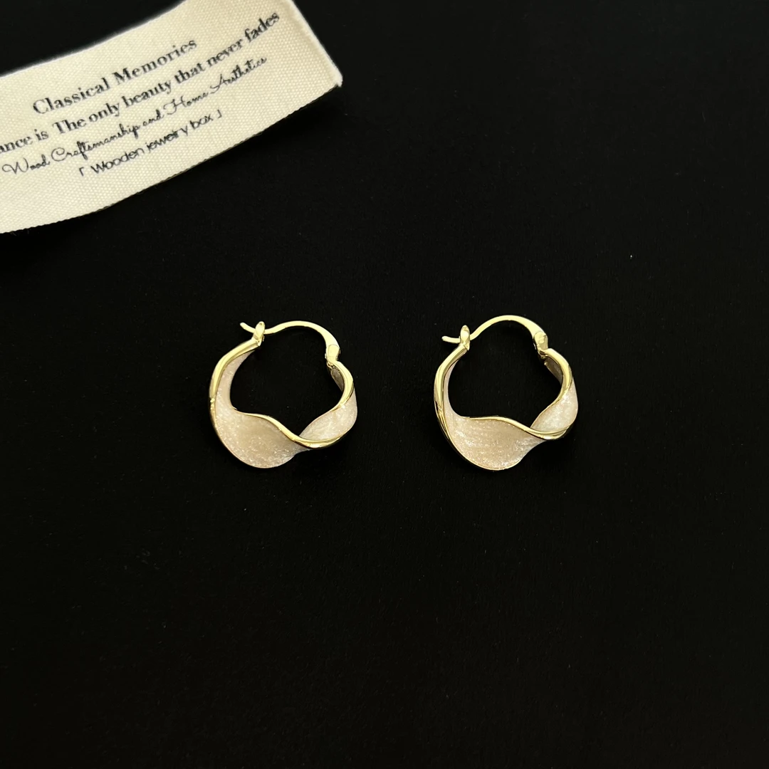 铜合金锆石耳饰 【春日流莹】耳圈384