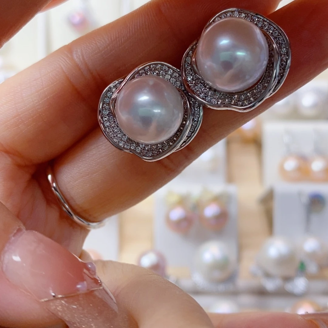 淡水珍珠耳饰合金