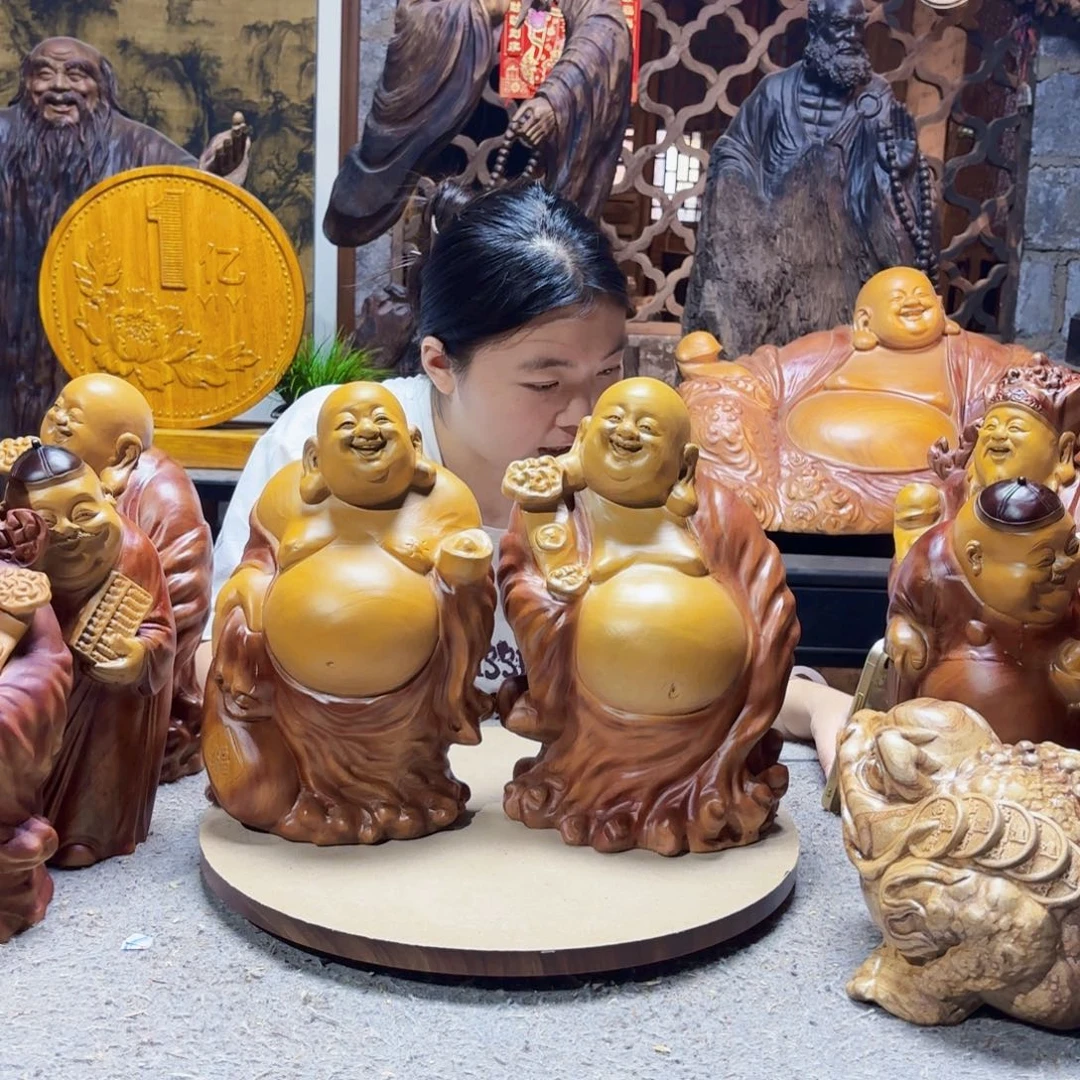 乐****香樟木弥勒佛两个