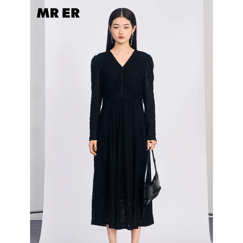 【小余专属】设计感深V领高腰修身显瘦连衣裙R4C90734