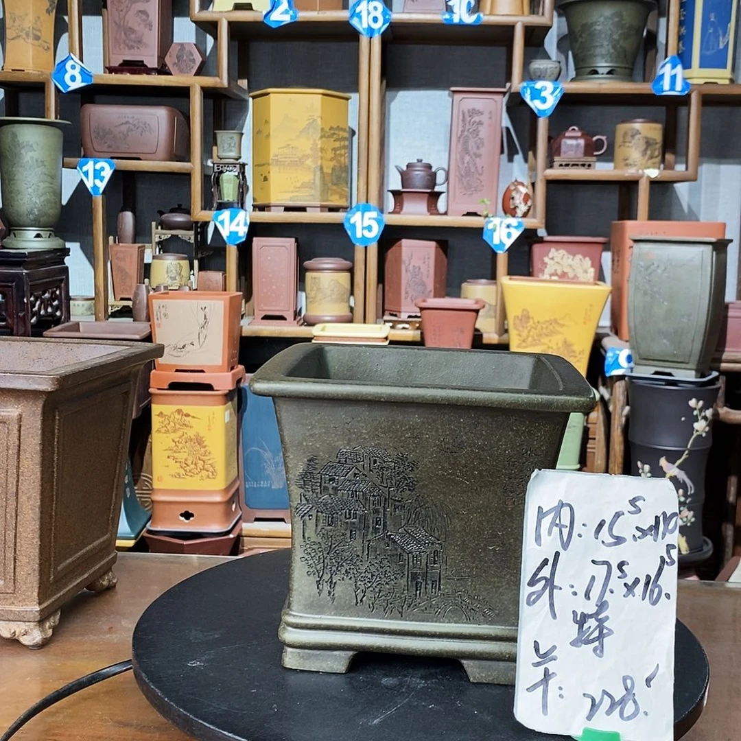 花盆紫砂天青泥水乡四方大漏价