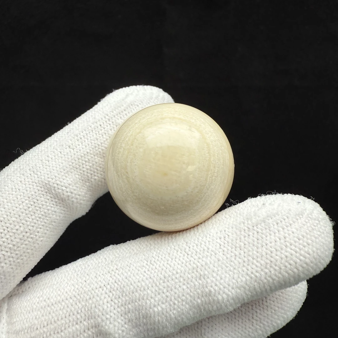 E4979天然猛犸牙圆珠28mm支持鉴定 假一罚四