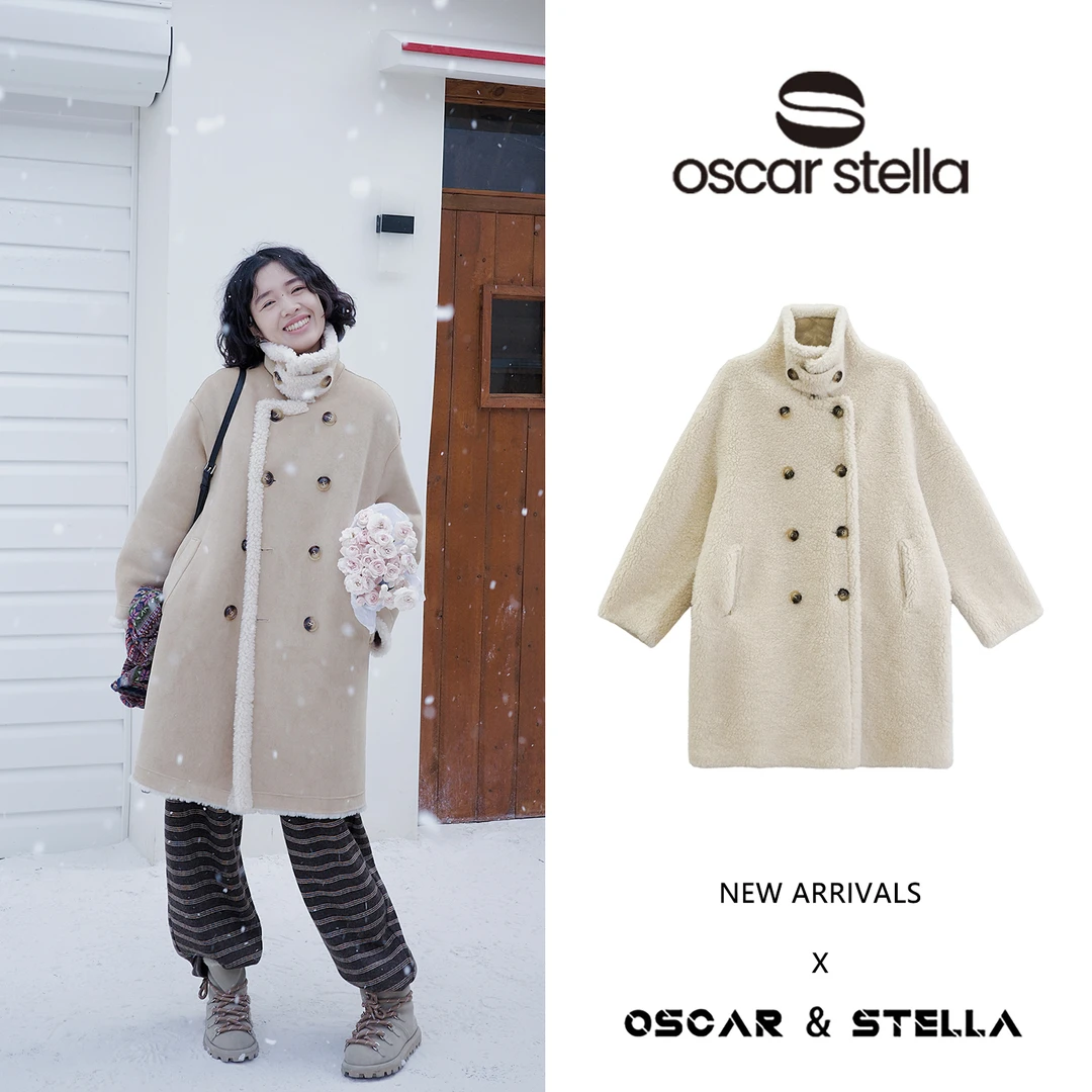 OSCAR&STELLA【阿勒泰】秋冬两面穿休闲长款保暖羊毛外套91-3308
