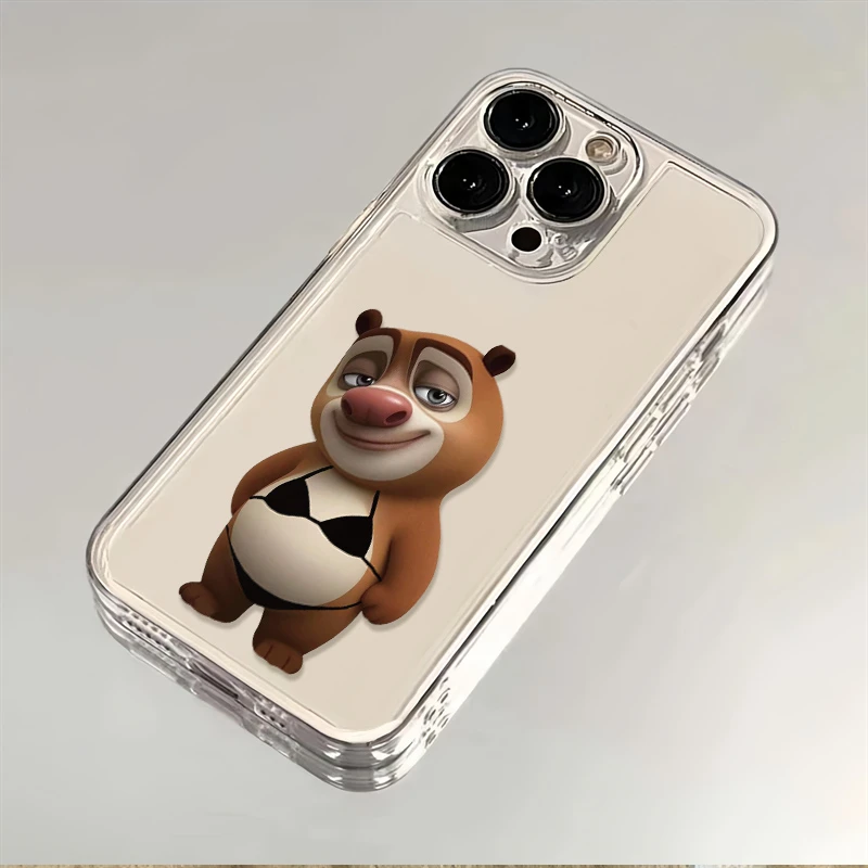 创意趣味穿衣服熊大适用苹果16promax手机壳15太空壳小米华为防摔