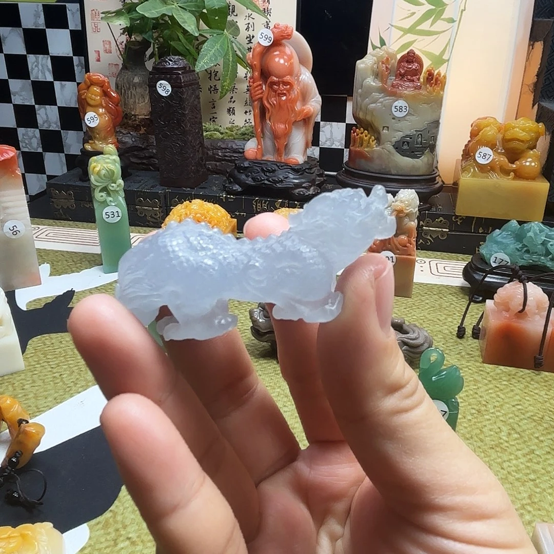 印石寿山石龙腾四海