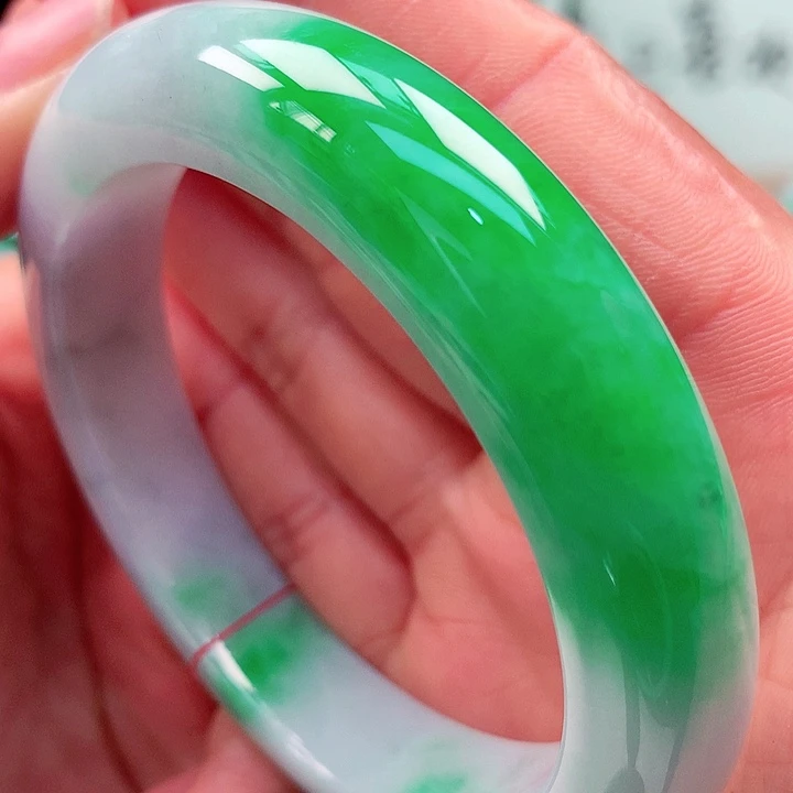 百***合翡翠未镶嵌手镯天然翡翠手镯