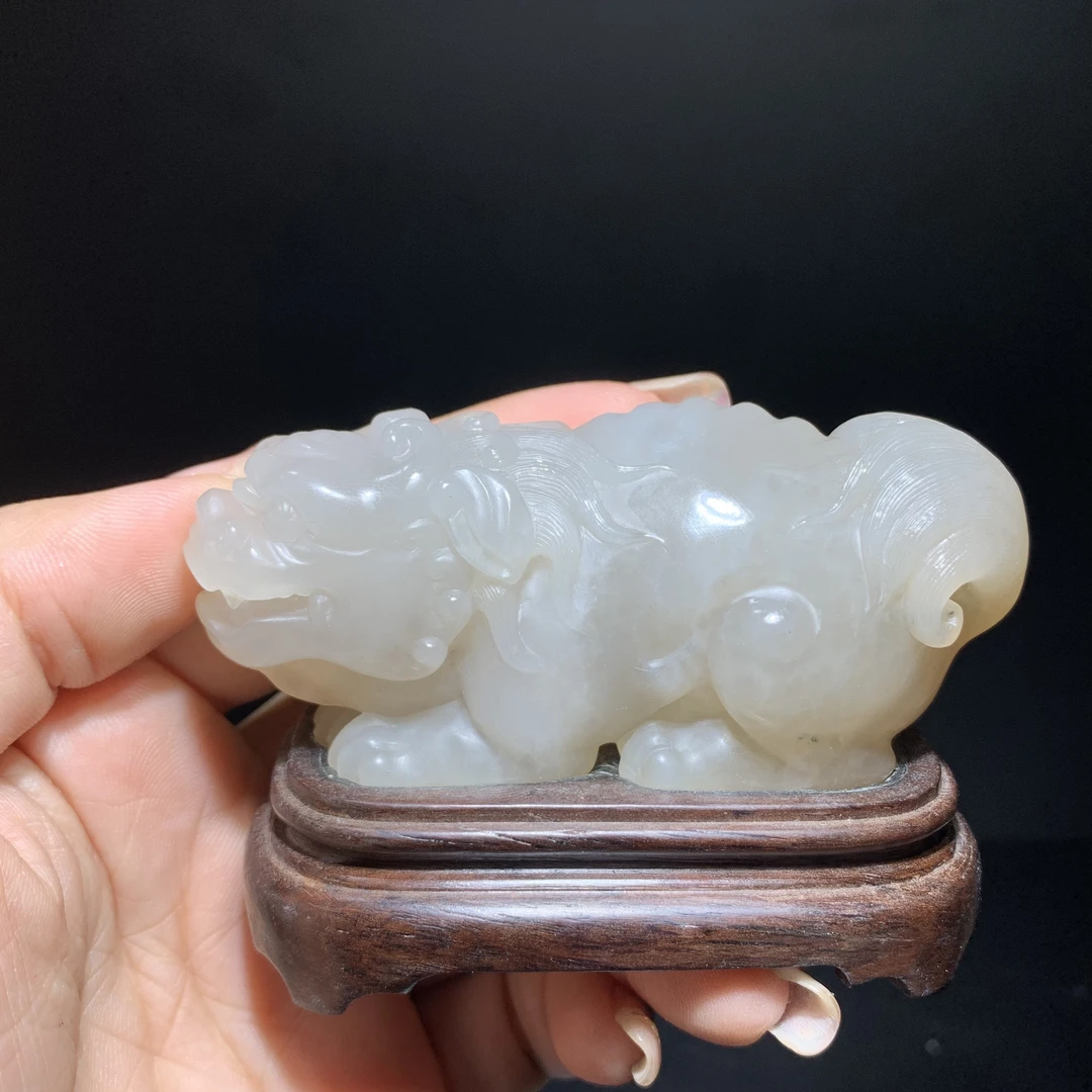 精品满丝寿山坑头晶·古狮把件（谢道鸿作）