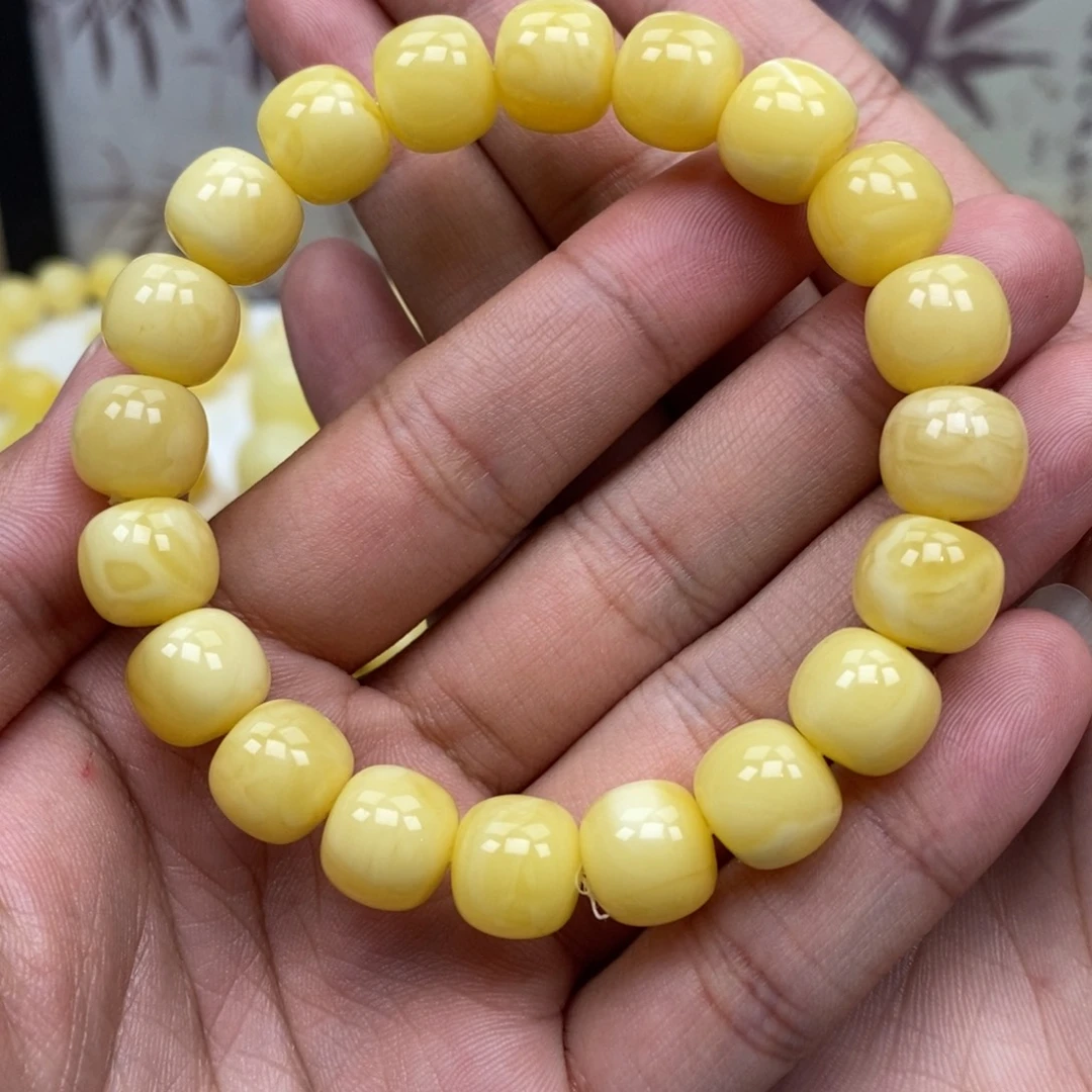 琥珀未镶嵌珠宝奇石11.5尺寸精工老型手串