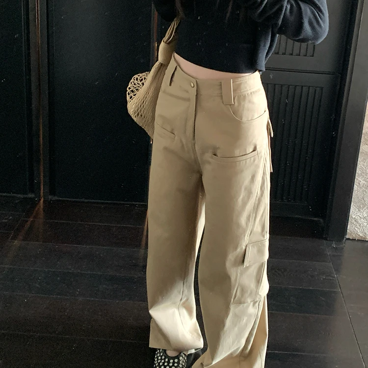 SKKSkk Store 型格范本 美式复古弯刀辣妹廓形宽松工装长裤休闲裤