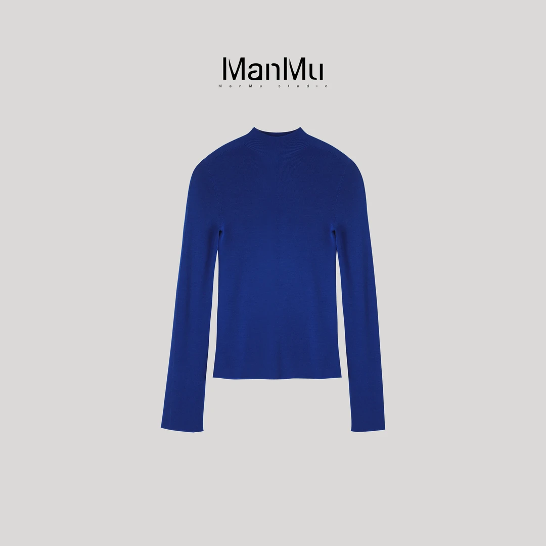 满目ManMu 【张琪专属】秋季高级定制老钱风100%打底针织衫350286