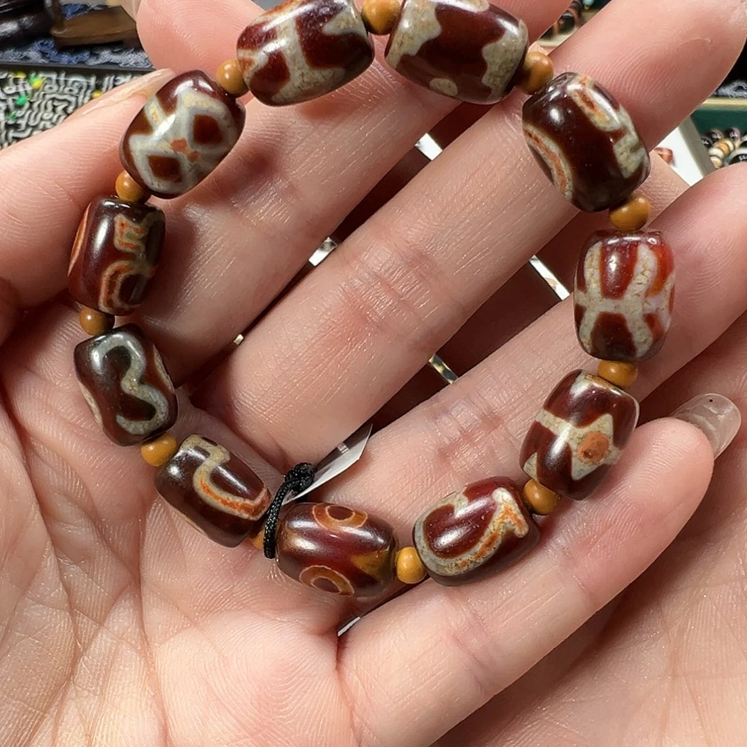 玛瑙/玉髓未镶嵌珠宝半成品老矿料手串